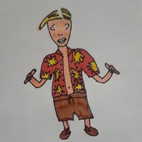Leaf with the hawaaian greeting